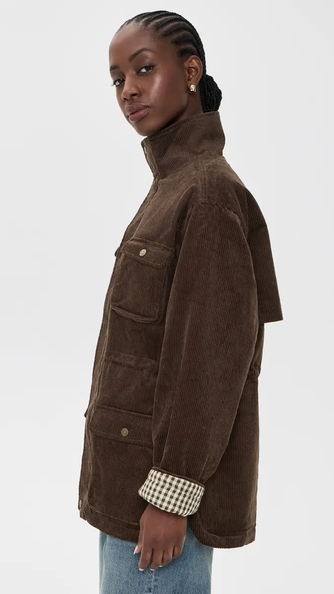 House of Sunny Corduroy Funnel Neck Jacket | Thumbnail 4