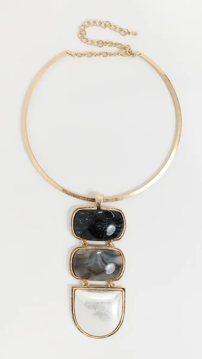By Adina Eden Multi Stone Herring Bone Choker | Thumbnail 2