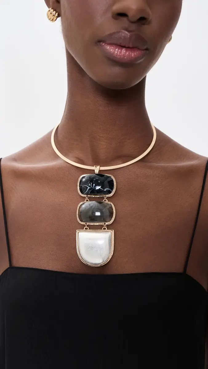 By Adina Eden Multi Stone Herring Bone Choker | Thumbnail 3