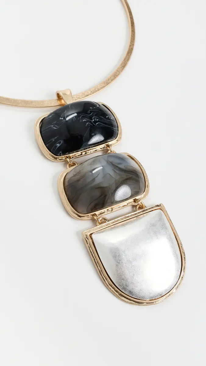 By Adina Eden Multi Stone Herring Bone Choker | Thumbnail 4