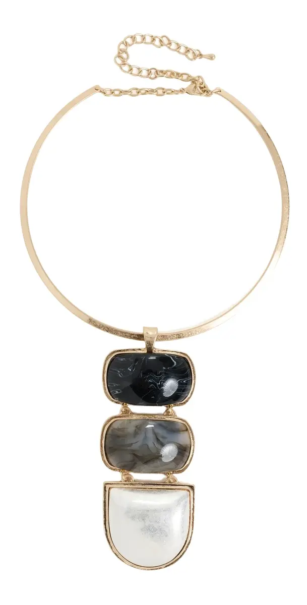 By Adina Eden Multi Stone Herring Bone Choker