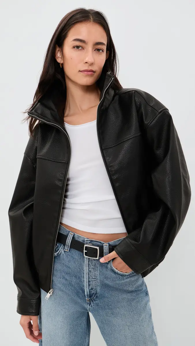 GOOD AMERICAN The Better Than Leather Faux Leather Jacket | Thumbnail 2