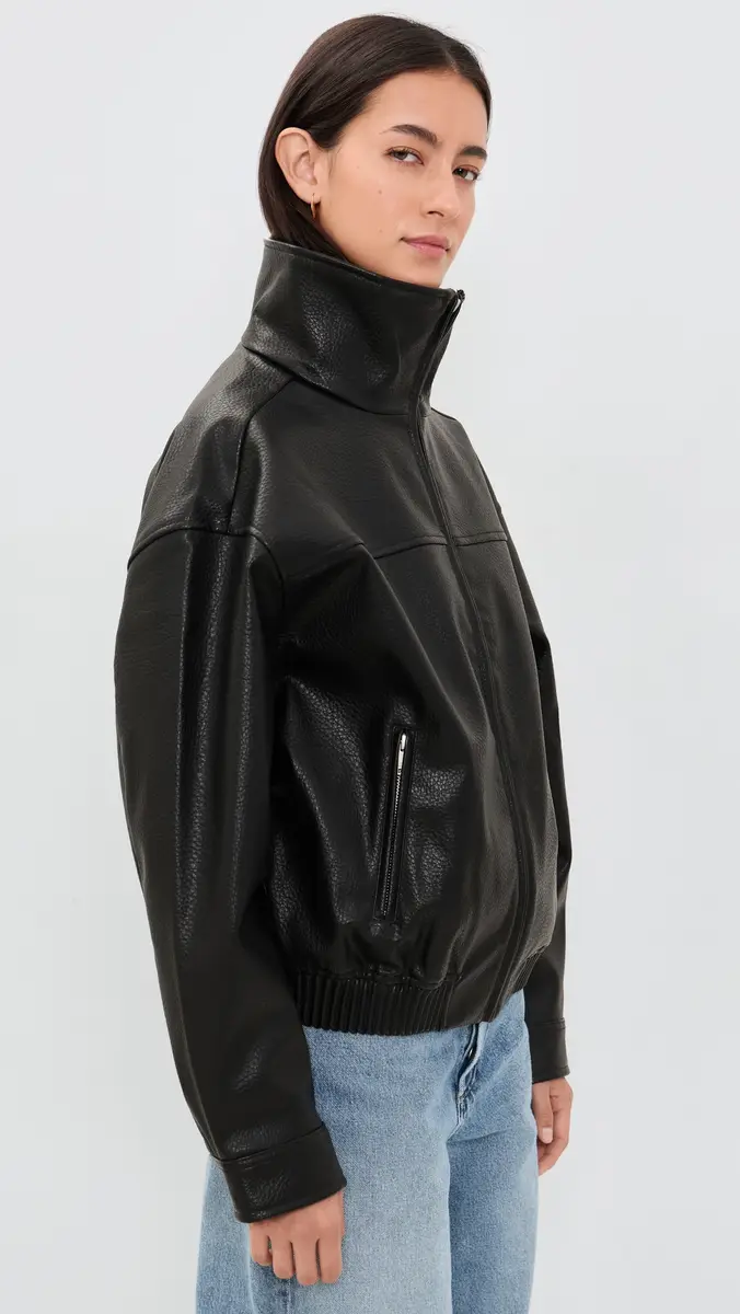 GOOD AMERICAN The Better Than Leather Faux Leather Jacket | Thumbnail 4
