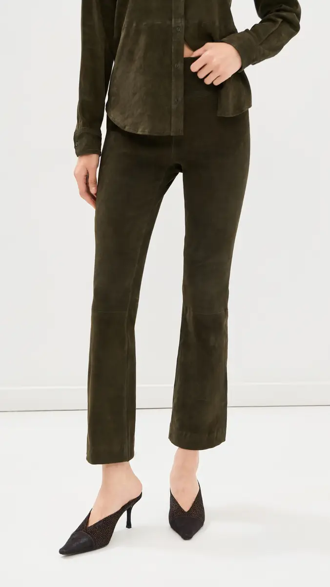 Sprwmn Lambskin Suede Ankle Flare Pants | Thumbnail 2 Sprwmn Lambskin Suede Ankle Flare Pants | Thumbnail 2
