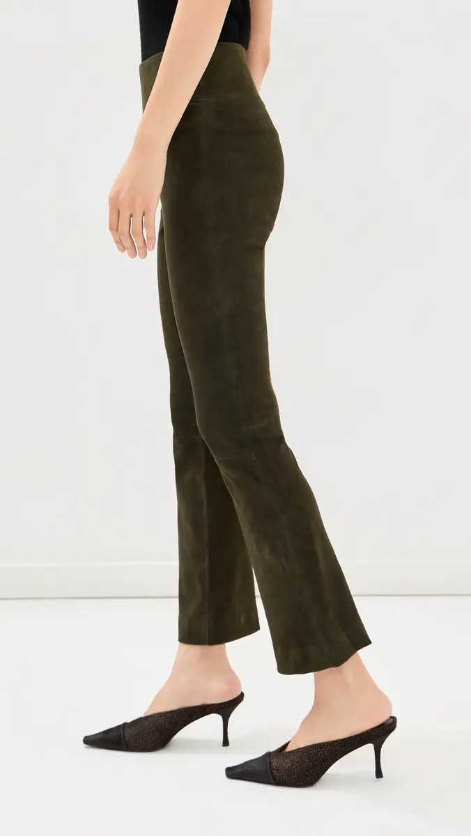 Sprwmn Lambskin Suede Ankle Flare Pants | Thumbnail 4 Sprwmn Lambskin Suede Ankle Flare Pants | Thumbnail 4