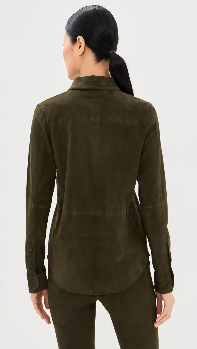 Sprwmn Fonda Lambskin Suede Button Down Shirt | Thumbnail 3 Sprwmn Fonda Lambskin Suede Button Down Shirt | Thumbnail 3
