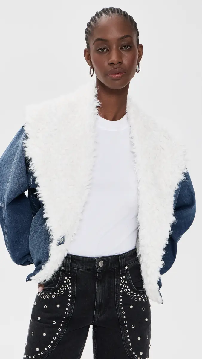 Moon River Shearing Denim Jacket | Thumbnail 2 Moon River Shearing Denim Jacket | Thumbnail 2
