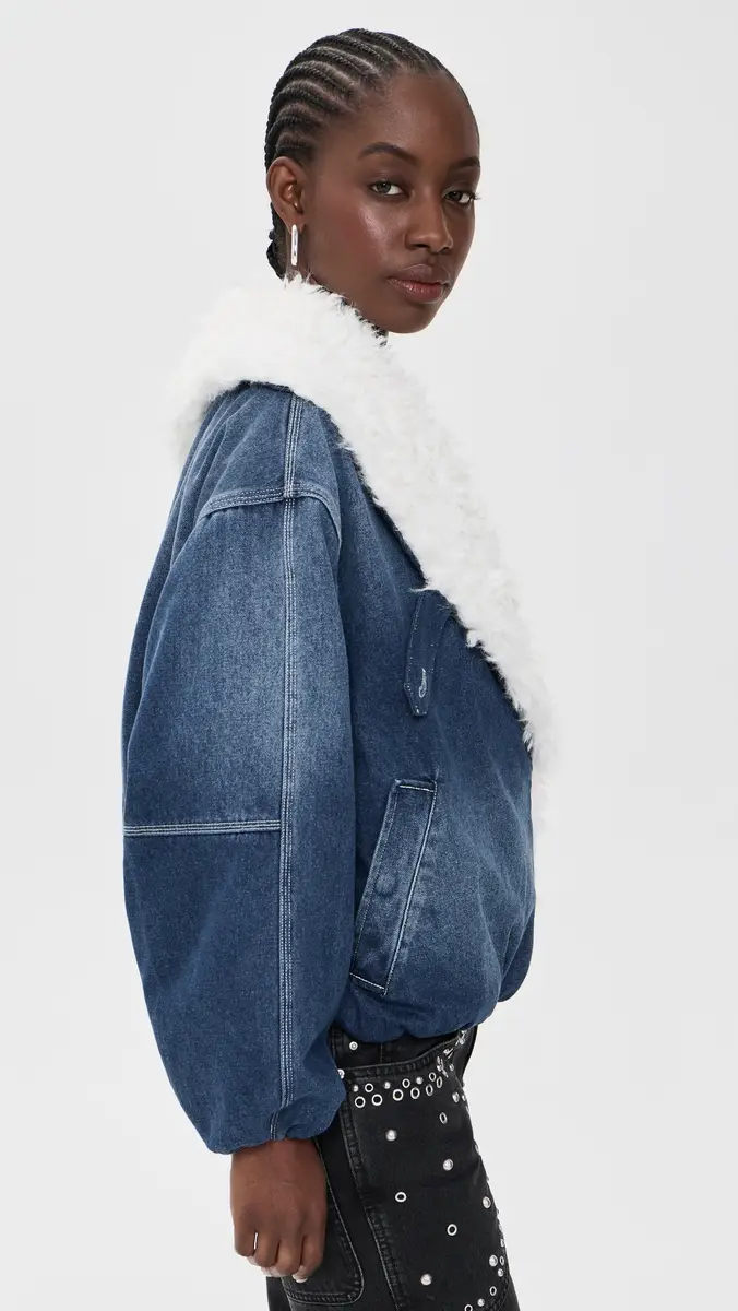 Moon River Shearing Denim Jacket | Thumbnail 4 Moon River Shearing Denim Jacket | Thumbnail 4