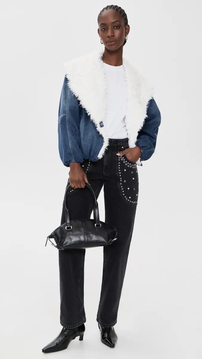 Moon River Shearing Denim Jacket | Thumbnail 5 Moon River Shearing Denim Jacket | Thumbnail 5