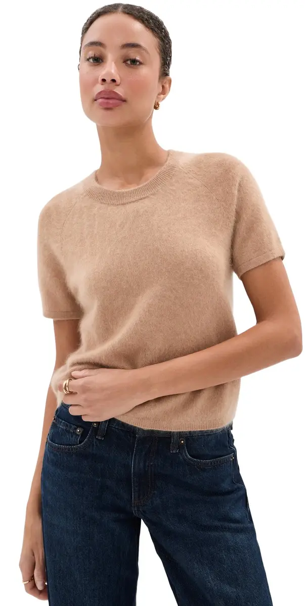LE BOP Rosa Short Sleeve Cashmere Sweater