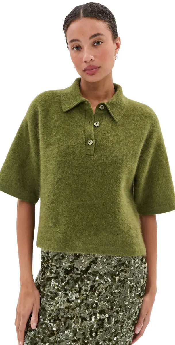LE BOP Callie Brushed Wool Polo Sweater