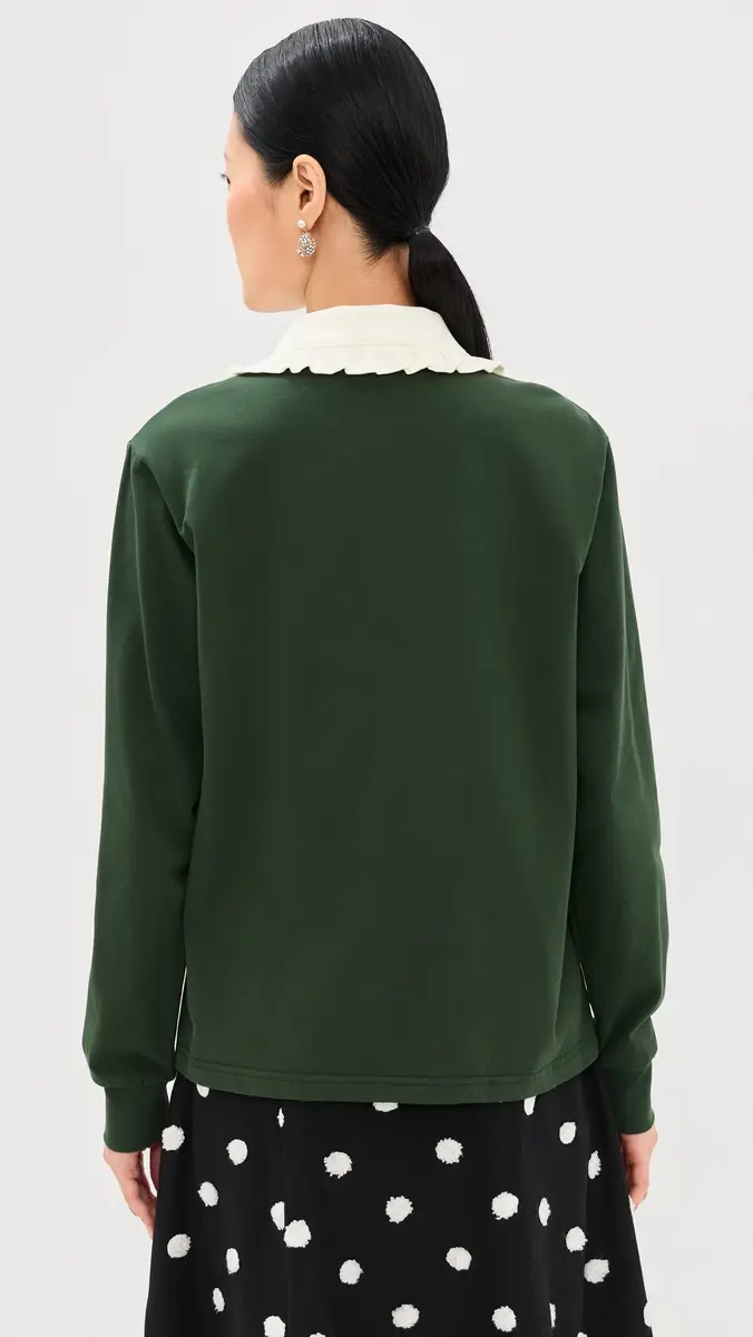 Tanner Fletcher Frank Ruffle Collar Long Sleeve Polo | Thumbnail 3