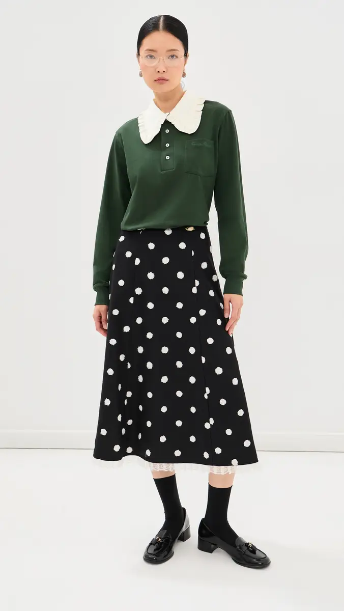 Tanner Fletcher Frank Ruffle Collar Long Sleeve Polo | Thumbnail 5