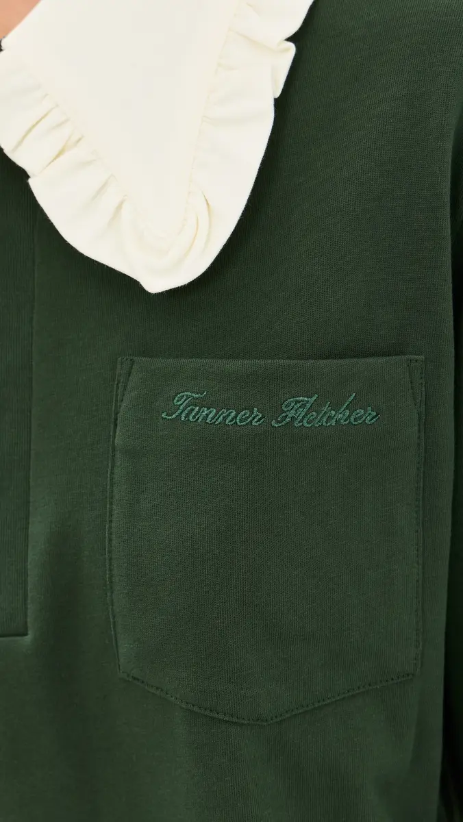 Tanner Fletcher Frank Ruffle Collar Long Sleeve Polo | Thumbnail 6
