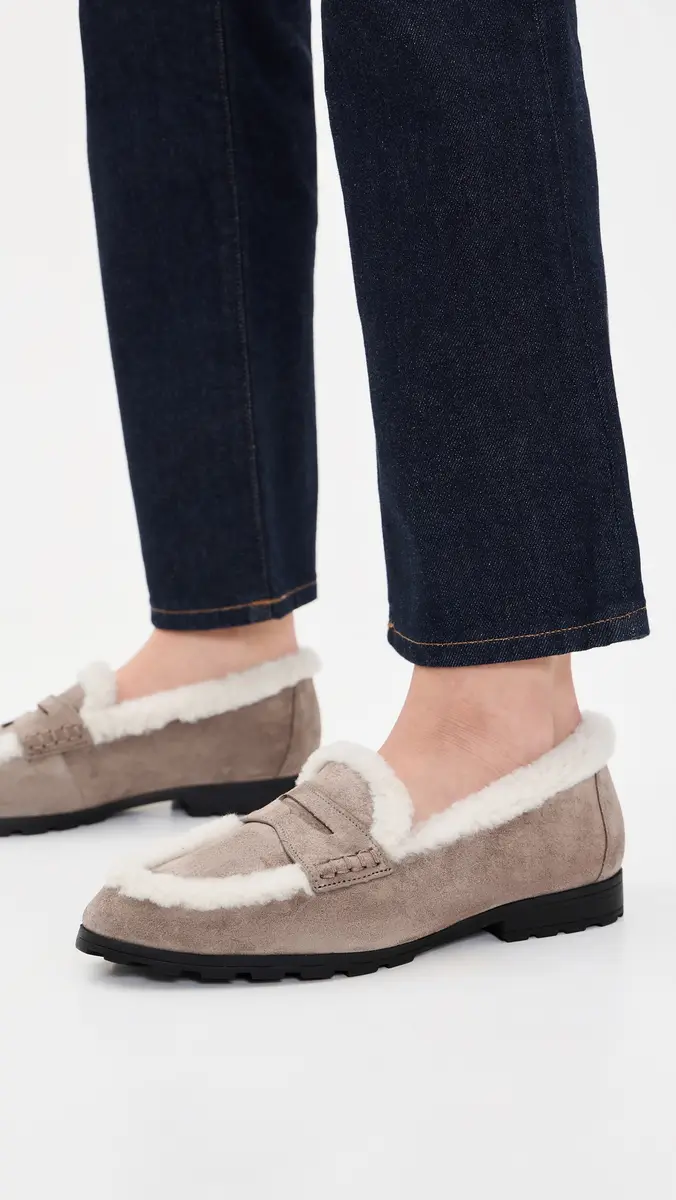 Veronica Beard Penny Lug Shearling Loafers | Thumbnail 3