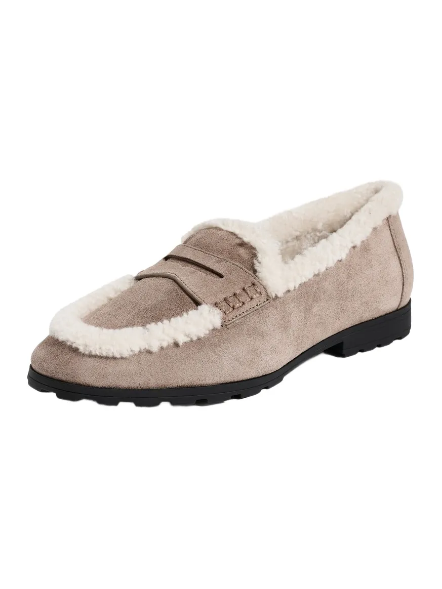 Veronica Beard Penny Lug Shearling Loafers