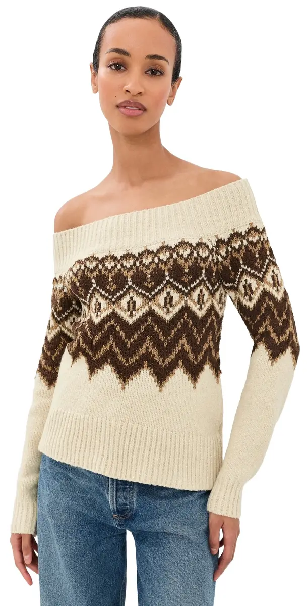 Moon River Off-Shoulder Sweater Top