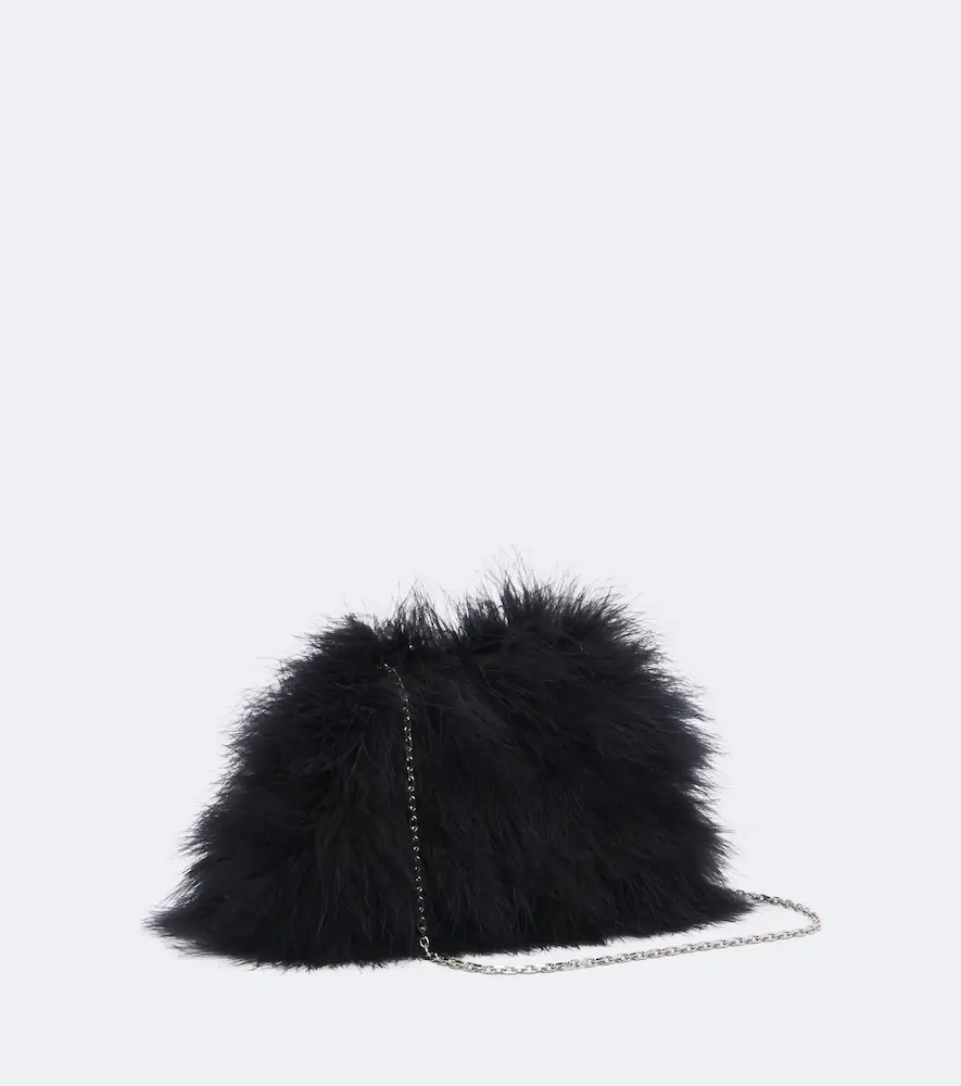 Amina Muaddi Camelia embellished feather clutch | Thumbnail 3 Amina Muaddi Camelia embellished feather clutch | Thumbnail 3