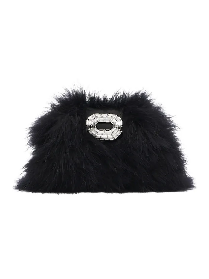 Camelia embellished feather clutch Camelia embellished feather clutch