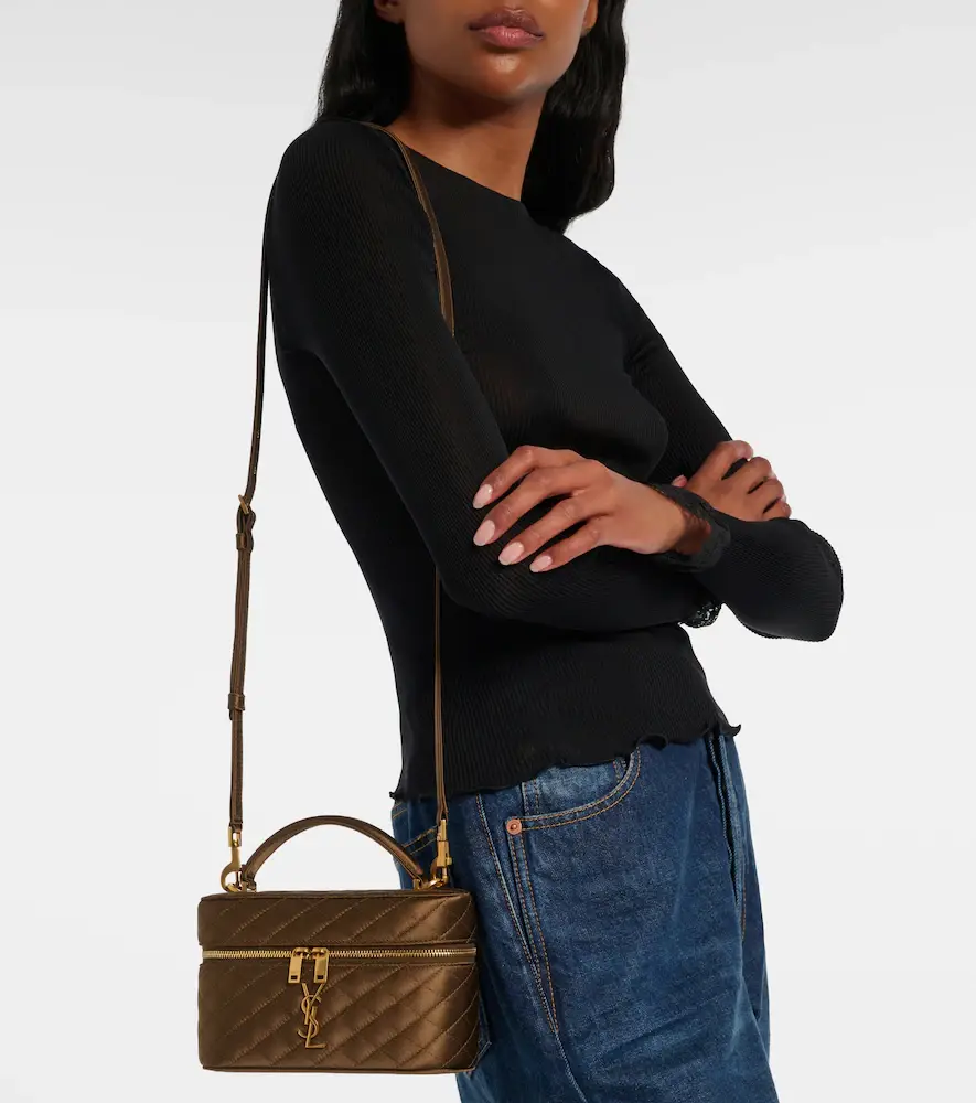 Saint Laurent Gaby Mini quilted satin vanity bag | Thumbnail 2 Saint Laurent Gaby Mini quilted satin vanity bag | Thumbnail 2