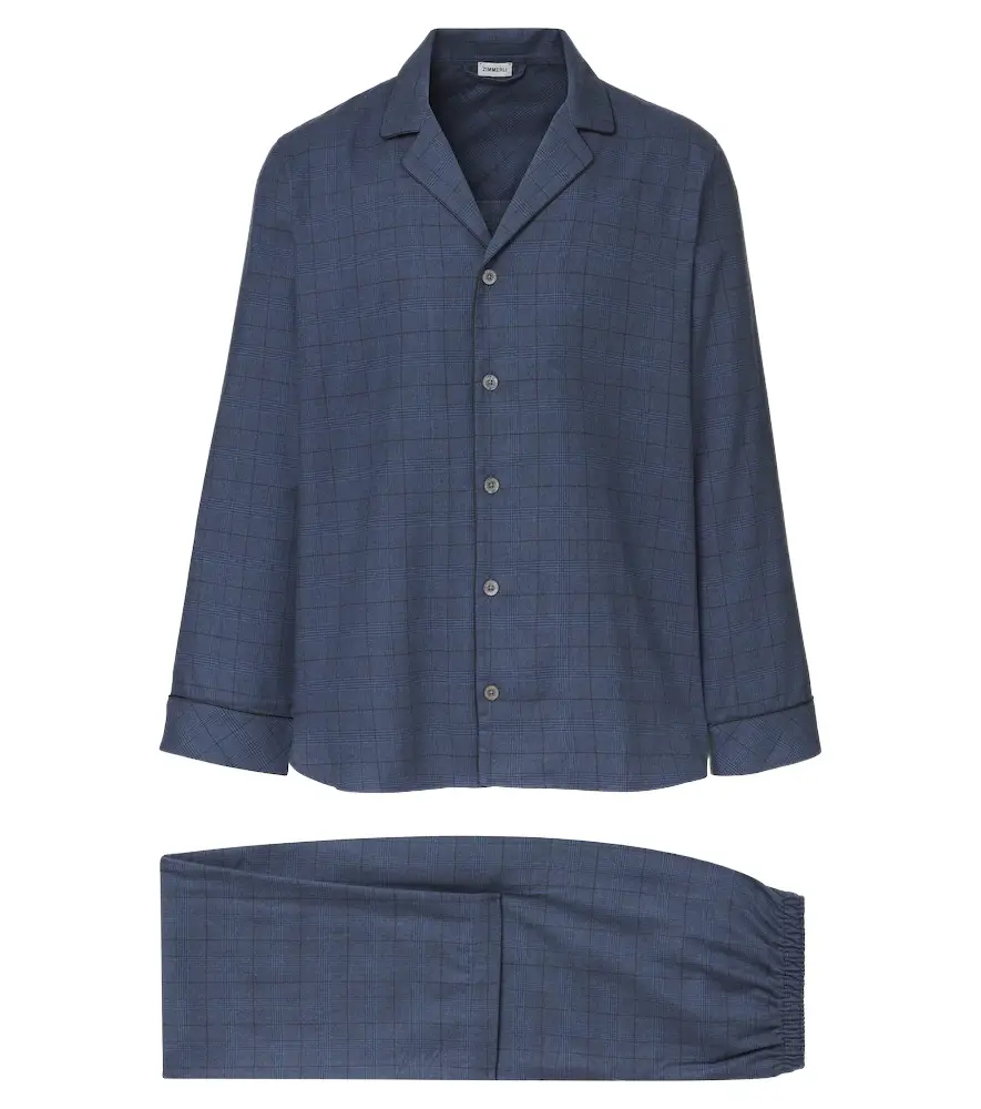 Zimmerli Prince of Wales cotton and wool pajamas