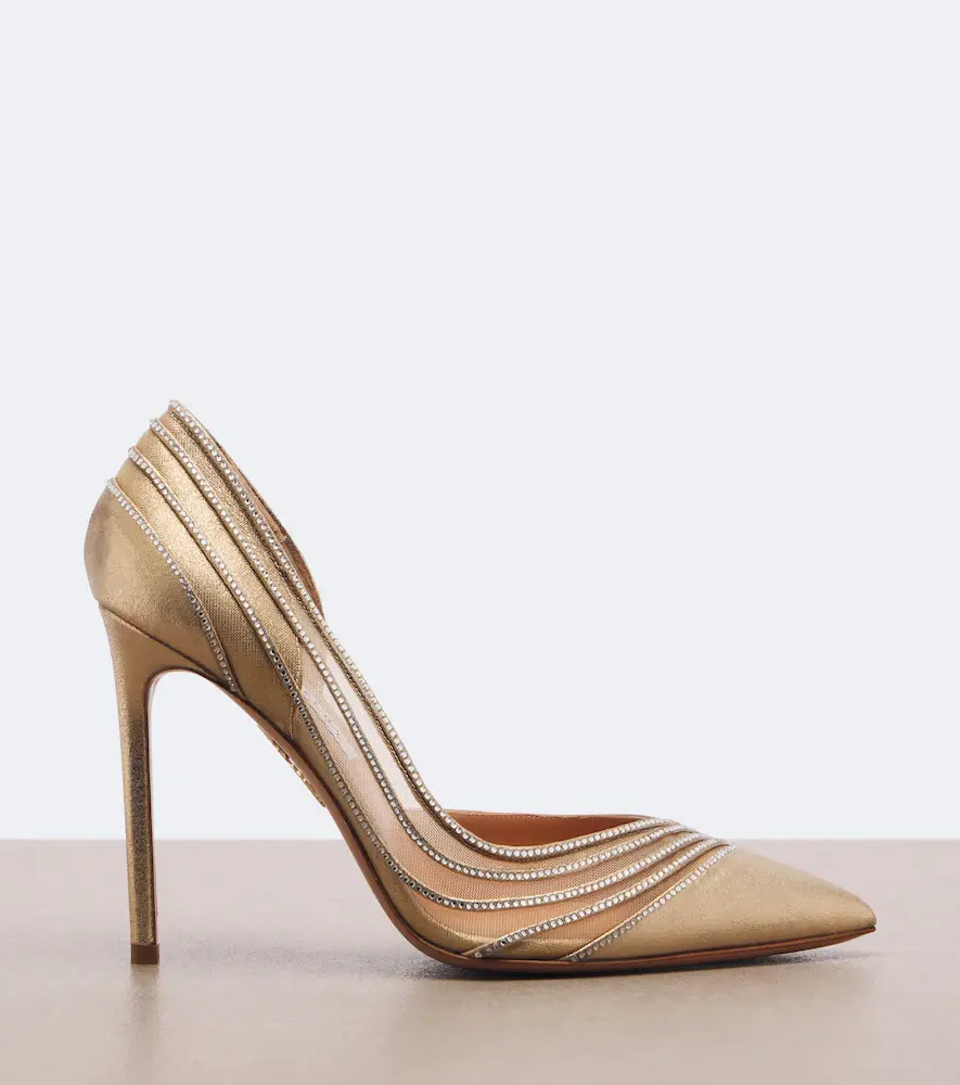 Aquazzura Dream Girl embellished leather pumps | Thumbnail 3