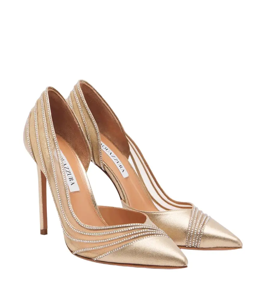 Aquazzura Dream Girl embellished leather pumps