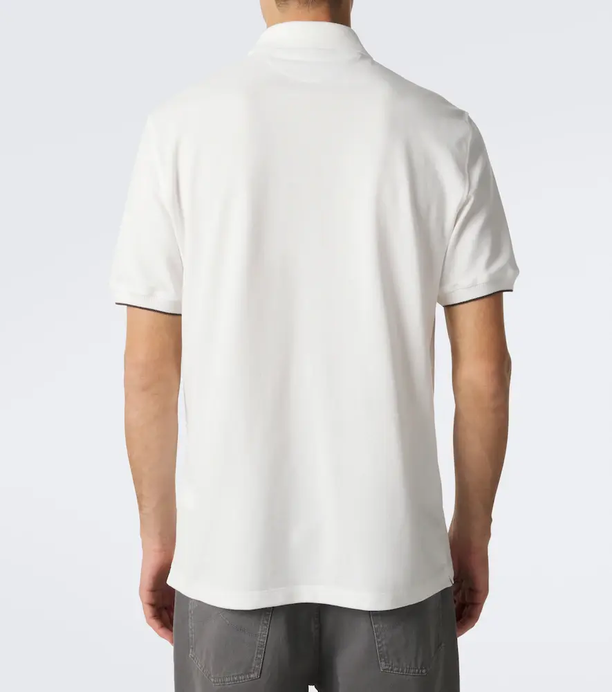 Brunello Cucinelli Logo cotton piqué polo shirt | Thumbnail 2
