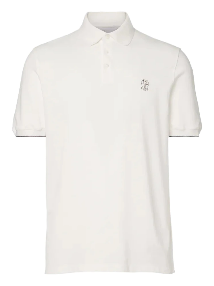 Brunello Cucinelli Logo cotton piqué polo shirt