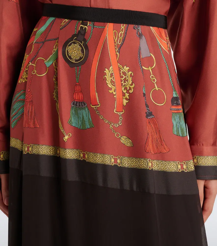 Etro Printed ruffled silk twill maxi skirt | Thumbnail 4 Etro Printed ruffled silk twill maxi skirt | Thumbnail 4
