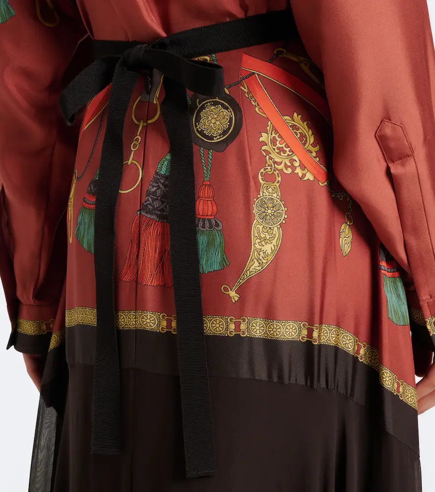 Etro Printed ruffled silk twill maxi skirt | Thumbnail 5