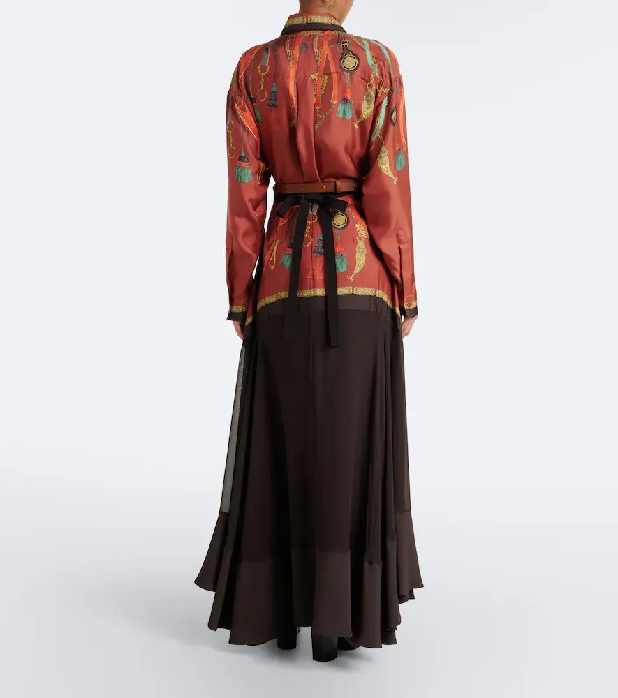 Etro Printed ruffled silk twill maxi skirt | Thumbnail 6 Etro Printed ruffled silk twill maxi skirt | Thumbnail 6