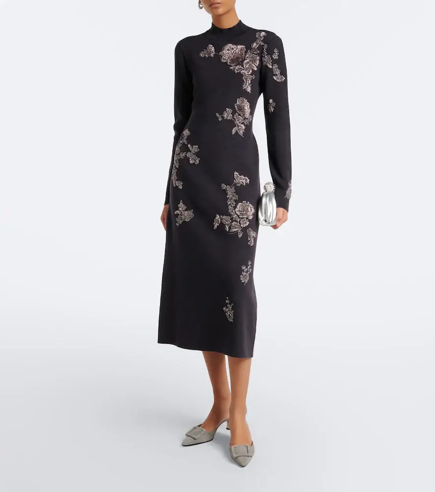 Oscar de la Renta Beaded wool-blend sweater dress | Thumbnail 2 Oscar de la Renta Beaded wool-blend sweater dress | Thumbnail 2