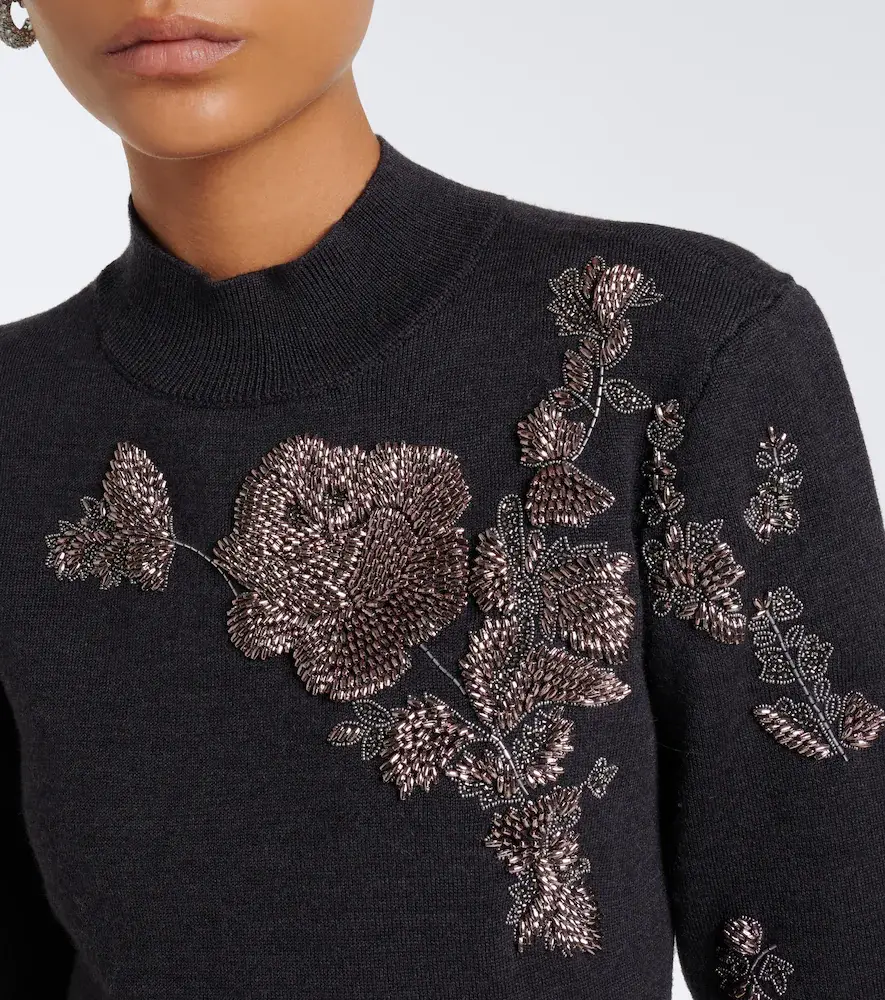 Oscar de la Renta Beaded wool-blend sweater dress | Thumbnail 3 Oscar de la Renta Beaded wool-blend sweater dress | Thumbnail 3