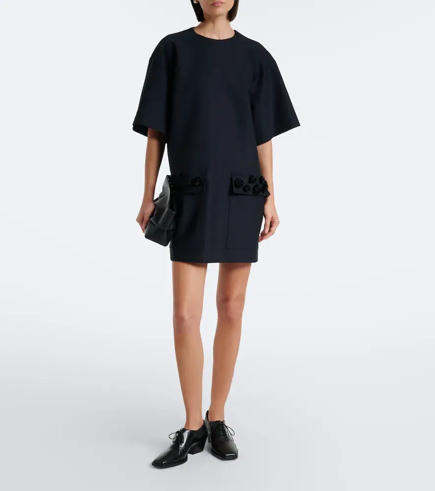 Plan C Embellished wool-blend gabardine minidress | Thumbnail 4