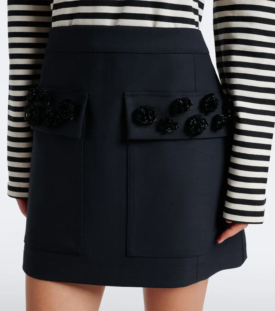 Plan C Embellished wool-blend gabardine miniskirt | Thumbnail 2 Plan C Embellished wool-blend gabardine miniskirt | Thumbnail 2