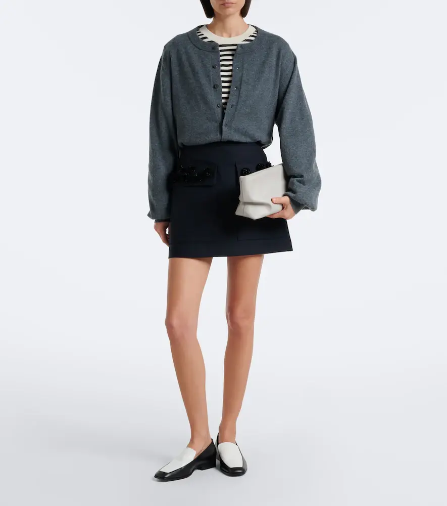Plan C Embellished wool-blend gabardine miniskirt | Thumbnail 5 Plan C Embellished wool-blend gabardine miniskirt | Thumbnail 5