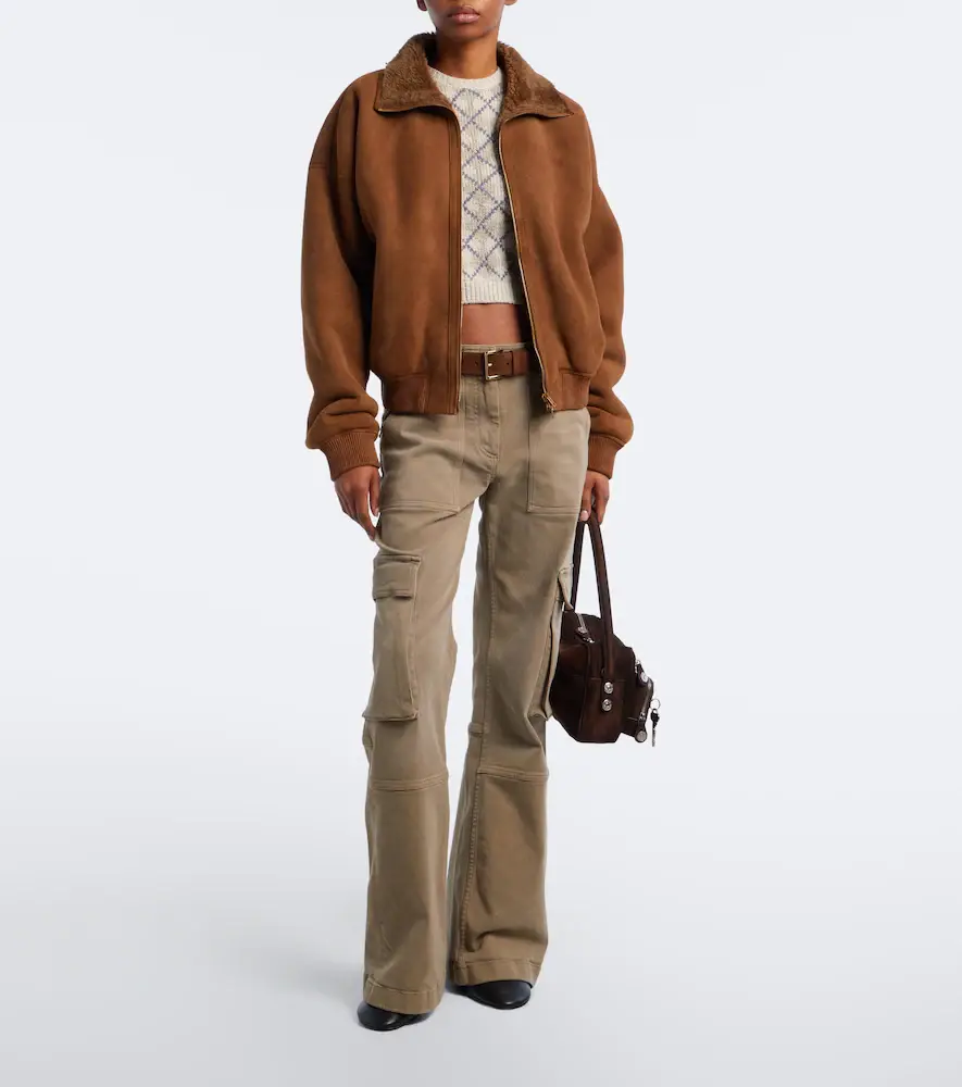 Acne Studios Shearling-lined suede bomber jacket | Thumbnail 4