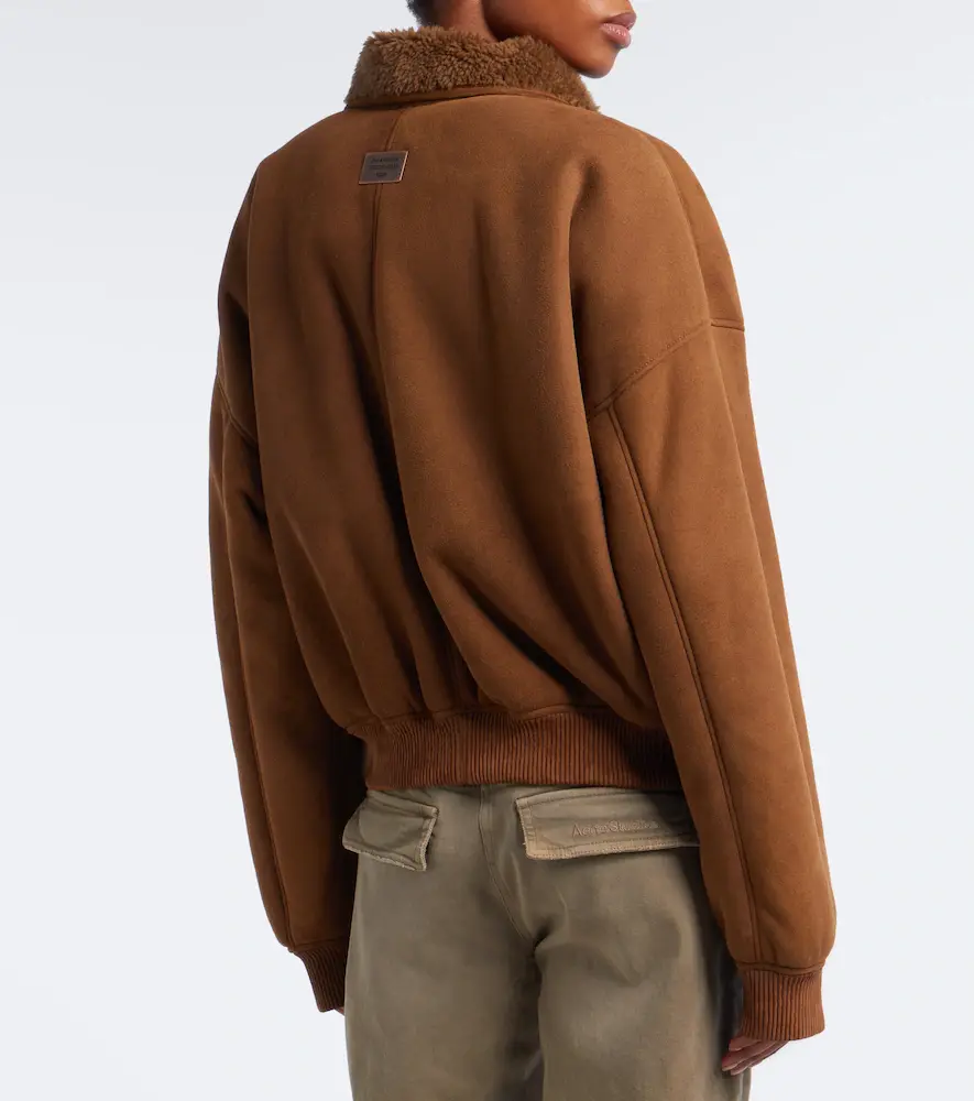 Acne Studios Shearling-lined suede bomber jacket | Thumbnail 6