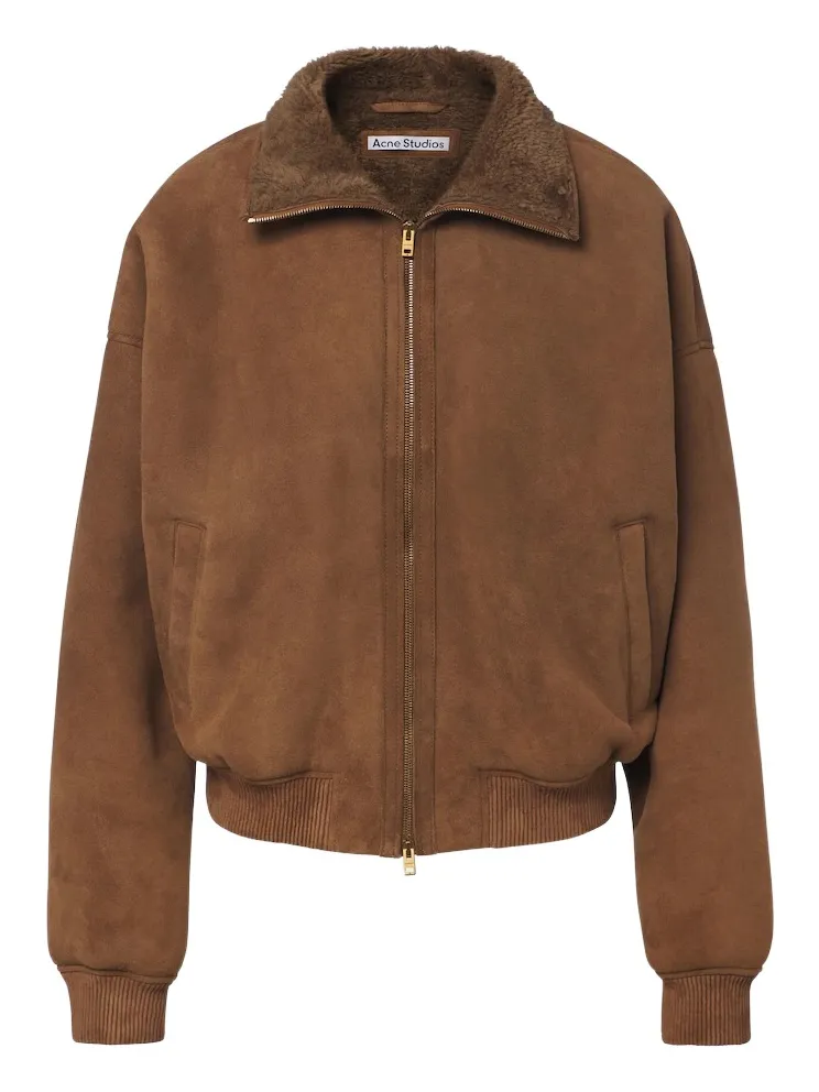 Shearling-lined suede bomber jacket Shearling-lined suede bomber jacket