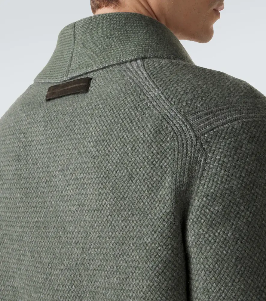Zegna Waffle-knit cashmere and wool cardigan | Thumbnail 4 Zegna Waffle-knit cashmere and wool cardigan | Thumbnail 4