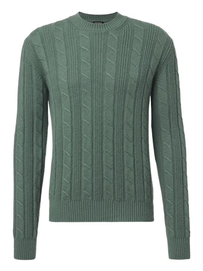 Zegna Cable-knit cashmere sweater