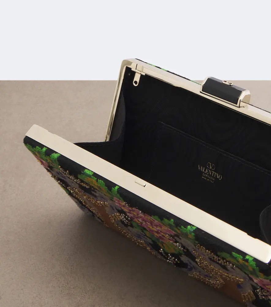 Valentino Garavani Berthe embellished jacquard clutch | Thumbnail 2 Valentino Garavani Berthe embellished jacquard clutch | Thumbnail 2