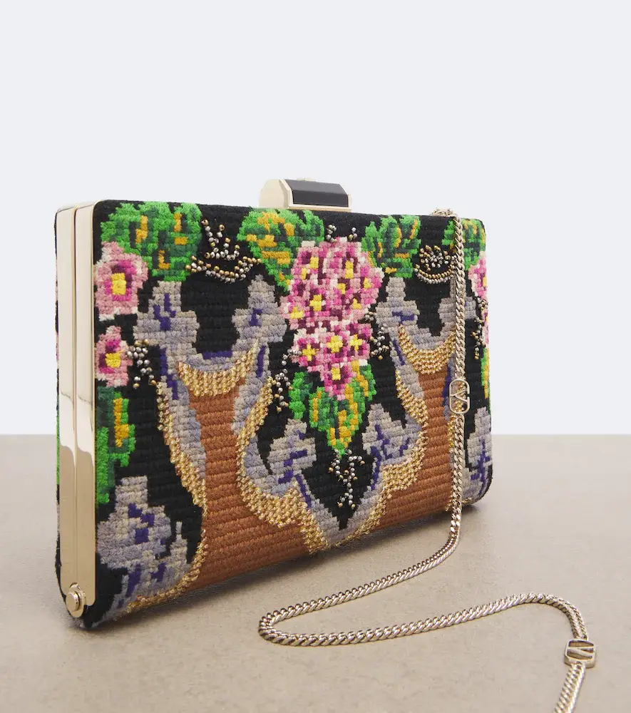 Valentino Garavani Berthe embellished jacquard clutch | Thumbnail 4 Valentino Garavani Berthe embellished jacquard clutch | Thumbnail 4