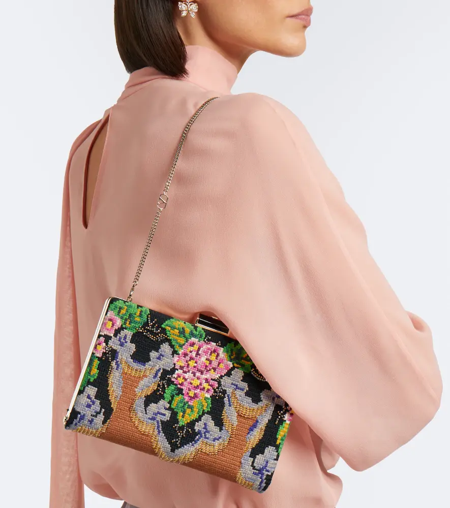 Valentino Garavani Berthe embellished jacquard clutch | Thumbnail 7 Valentino Garavani Berthe embellished jacquard clutch | Thumbnail 7