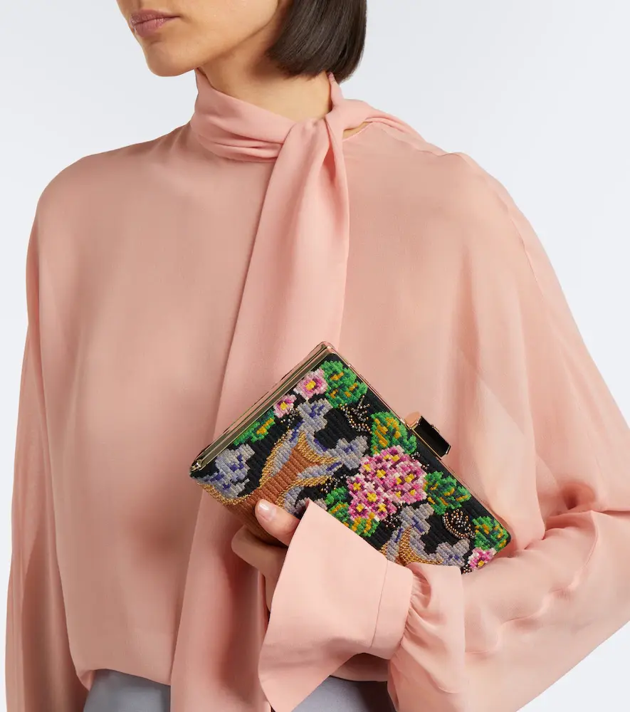 Valentino Garavani Berthe embellished jacquard clutch | Thumbnail 8 Valentino Garavani Berthe embellished jacquard clutch | Thumbnail 8