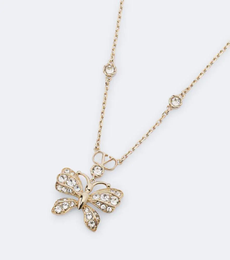 Valentino Garavani Flutterby VLogo embellished necklace | Thumbnail 2