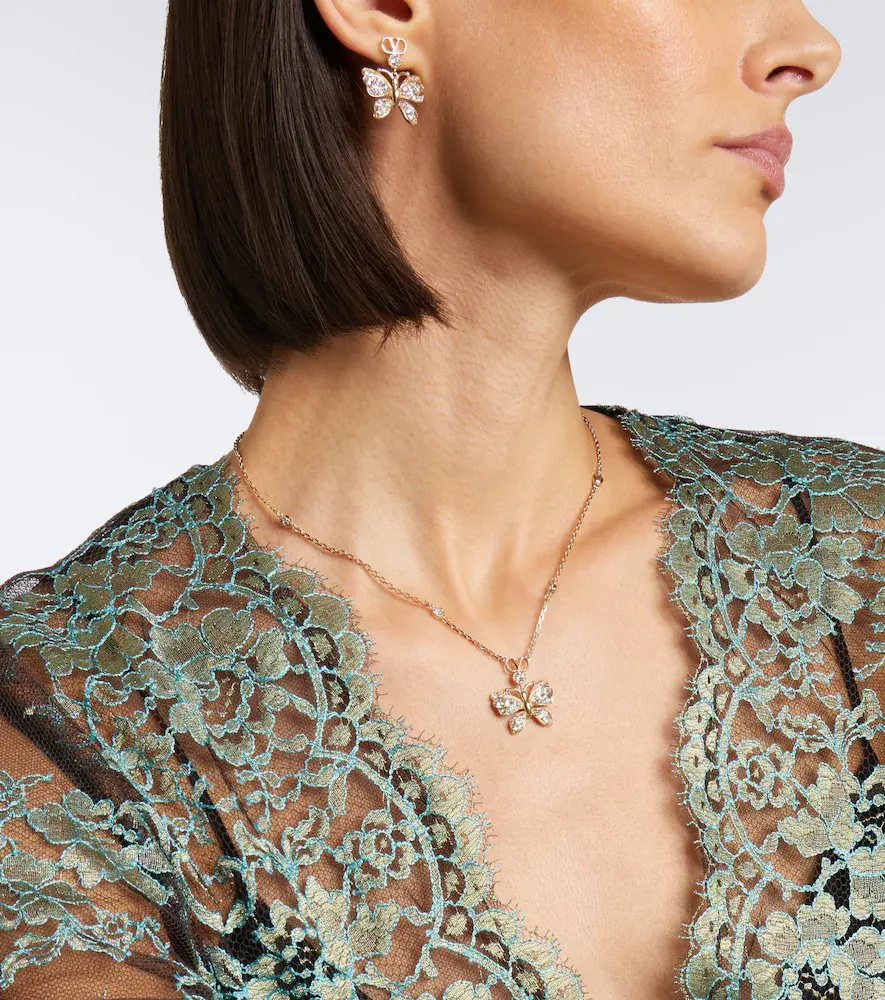Valentino Garavani Flutterby VLogo embellished necklace | Thumbnail 4
