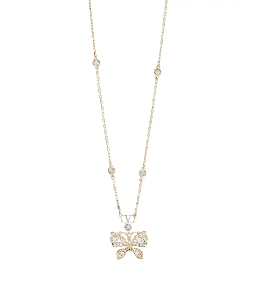 Flutterby VLogo embellished necklace Flutterby VLogo embellished necklace