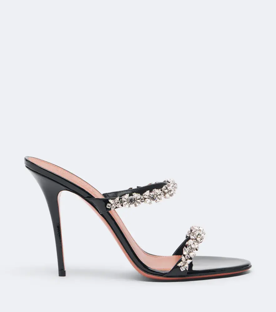 Amina Muaddi Elizabeth embellished leather mules | Thumbnail 2 Amina Muaddi Elizabeth embellished leather mules | Thumbnail 2